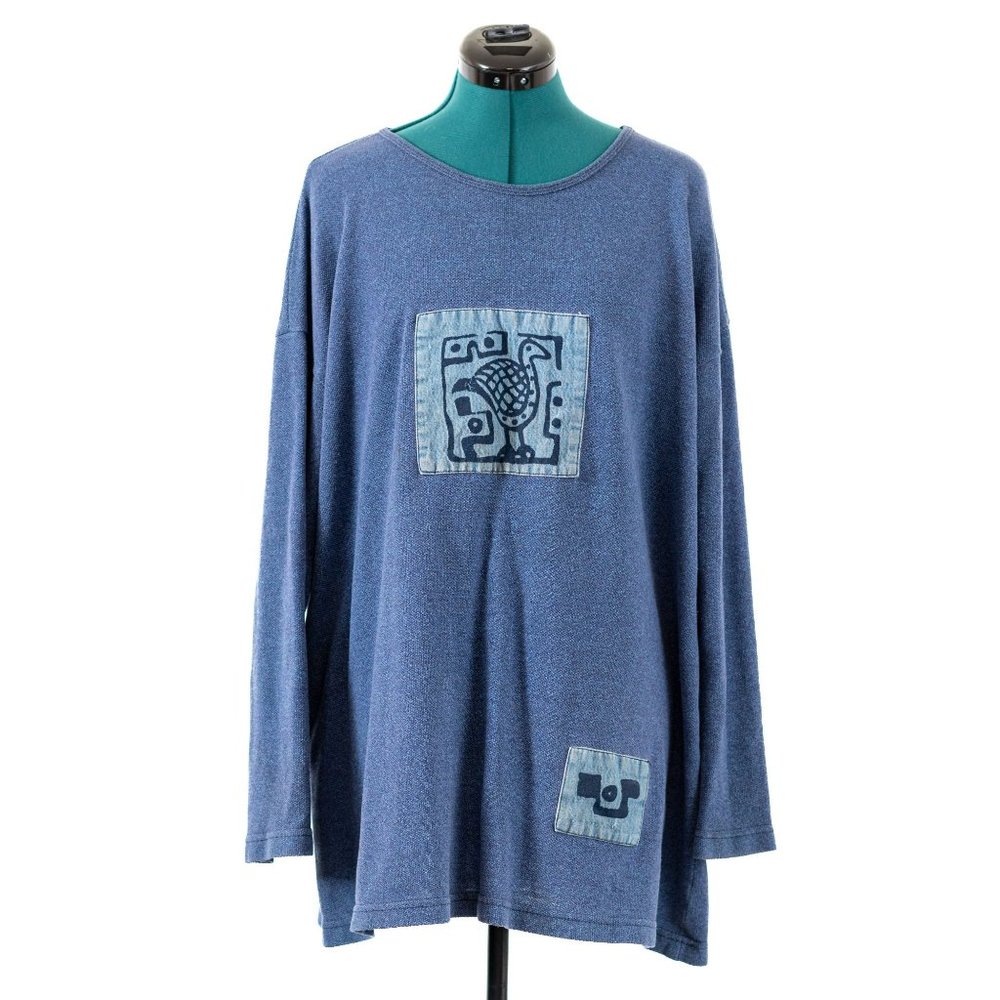 Vintage 70s On The Rocks California Blue Long Sleeve Shirt Unisex Surfer Boho La